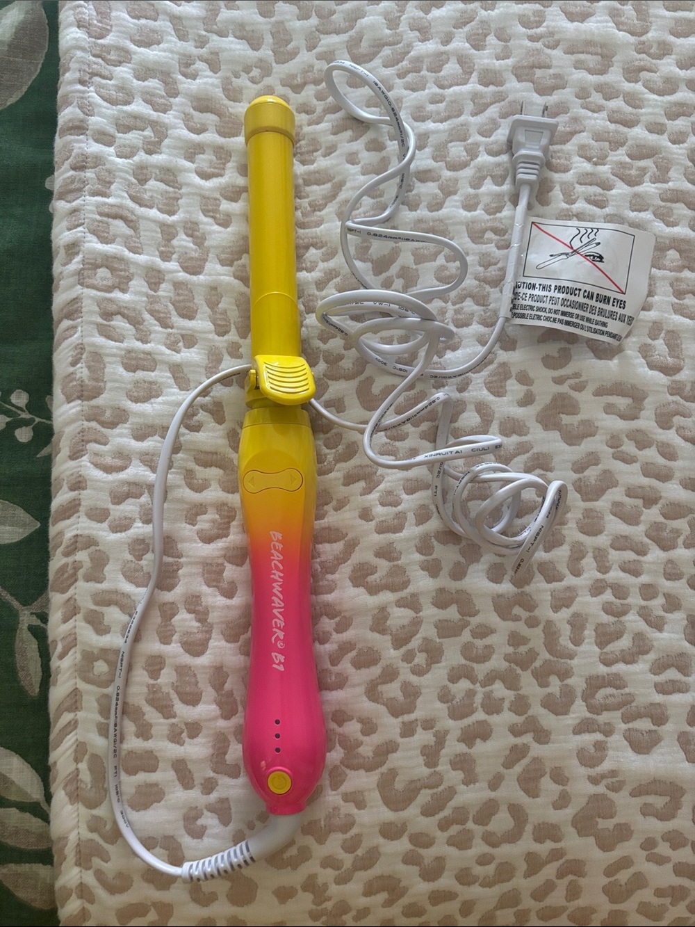 Yellow and Pink Gradient Beachwaver Style Curling Wand